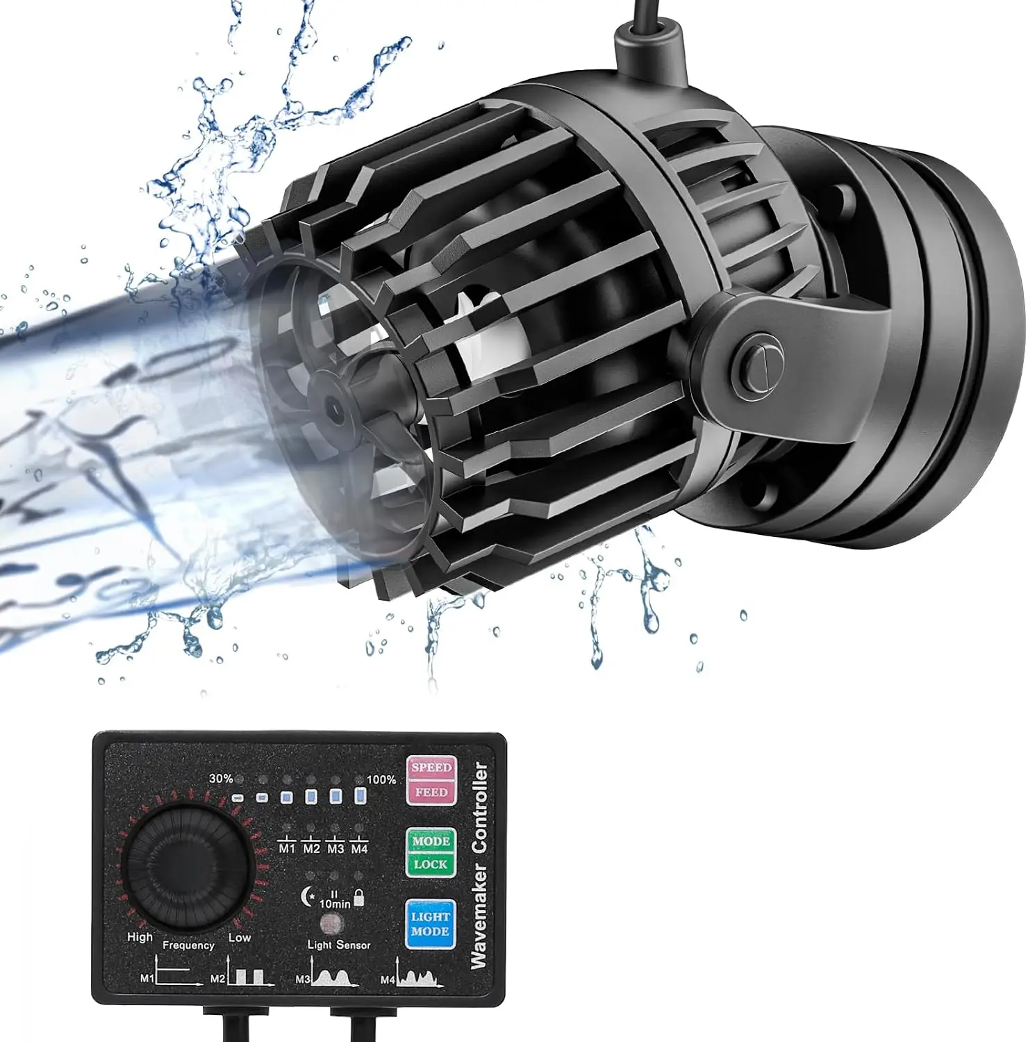 Powerhead Wave Maker - Aquarium-Wellengenerator, einstellbar mit Controller, starker Magnetfuß,
