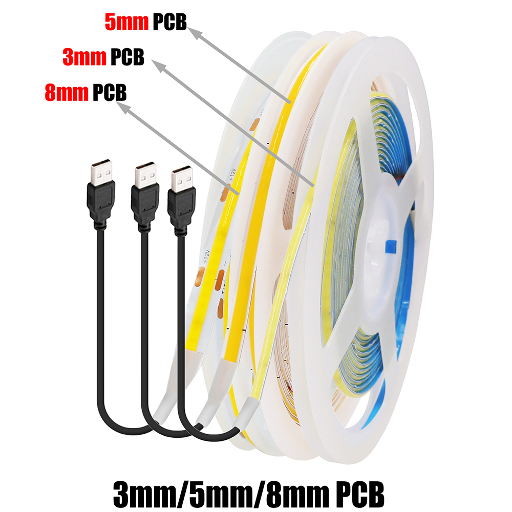5V USB 3MM 5MM PCB COB LED Str – Actinic Blue Led Bewertung und Preis